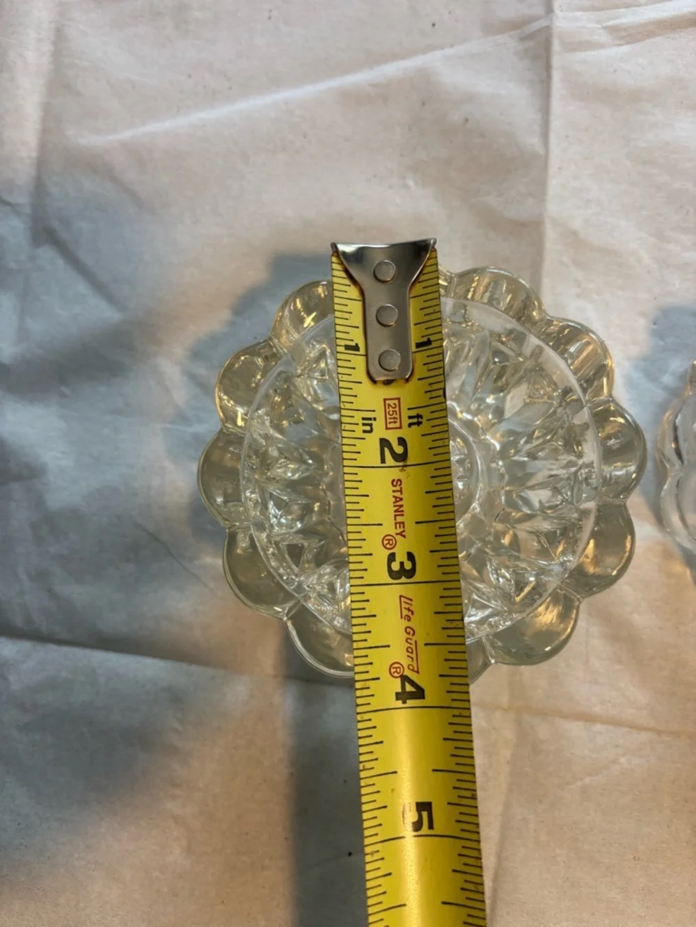 Vintage Princess House Crystal Candle Holders Set of 2 Reversible Bubble Glass